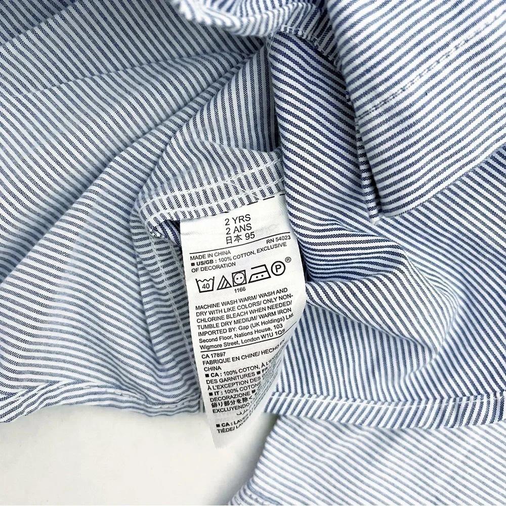 GAP Baby Gap Blue Striped Button-Down Shirt - Size 2 Years